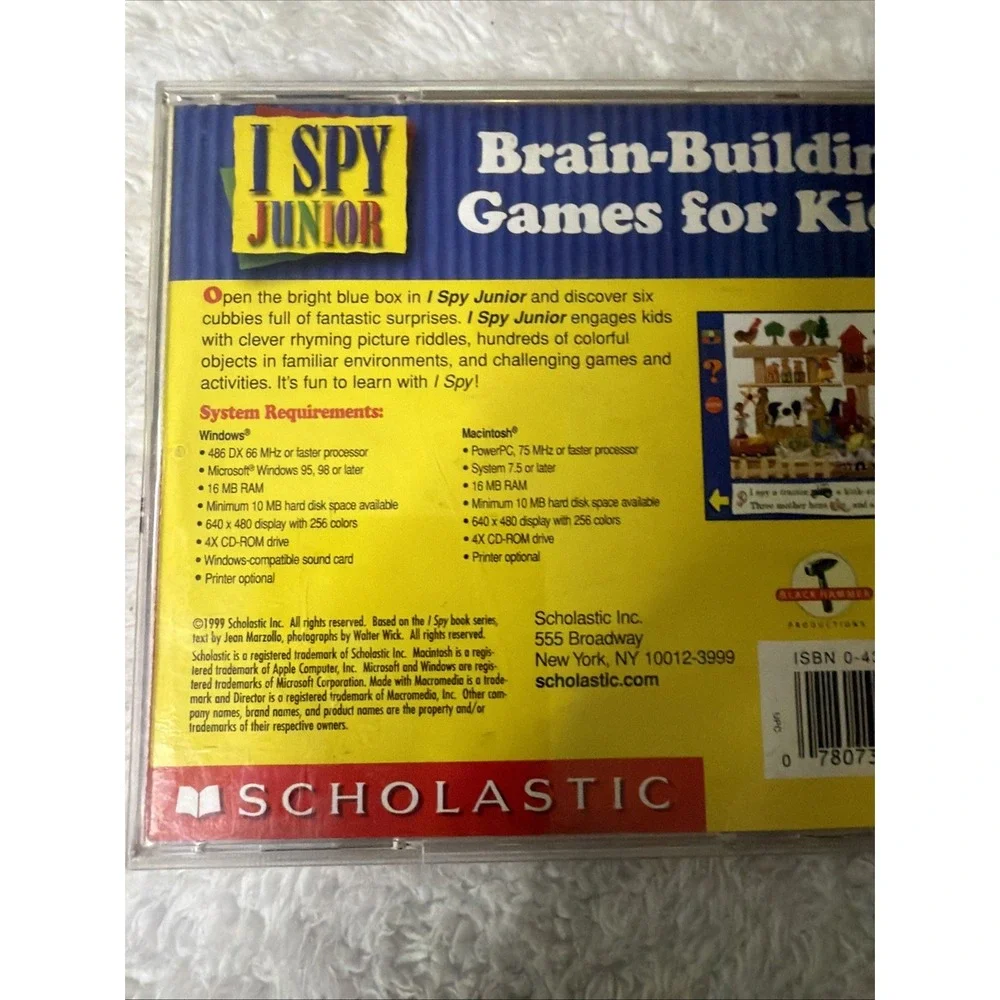 I Spy Junior Scholastic 1999 PC CD ROM Parents Guide WIN MAC VTG Ages 3-5